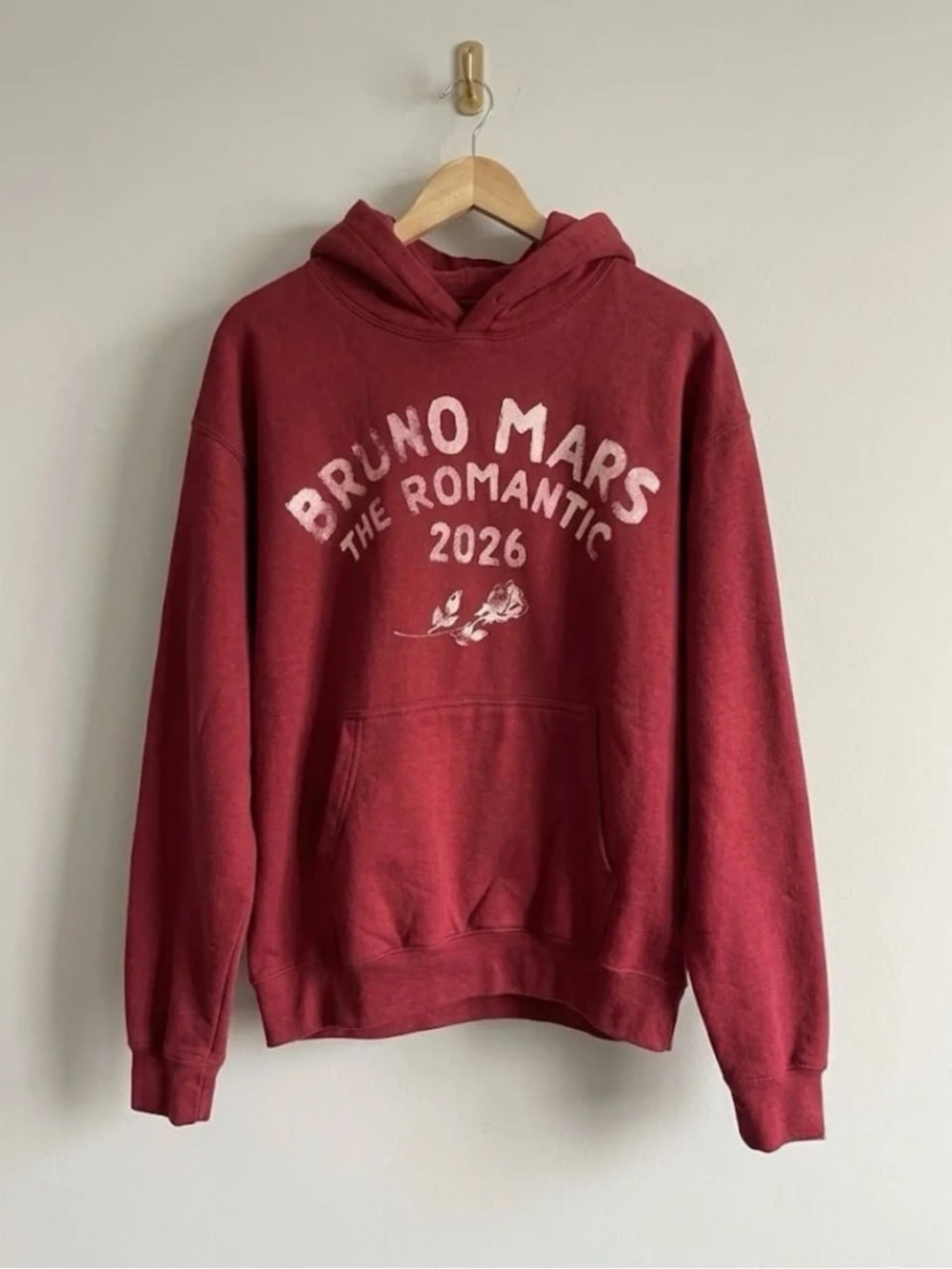 Bruno Mars The Romantic Tour 2026 Maroon Hoodie - Picture 2 of 4